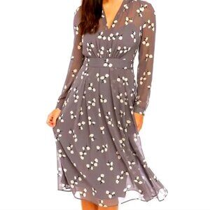 Anne Klein Tall Stretchy Sleeveless Belted Dress with White Flowers